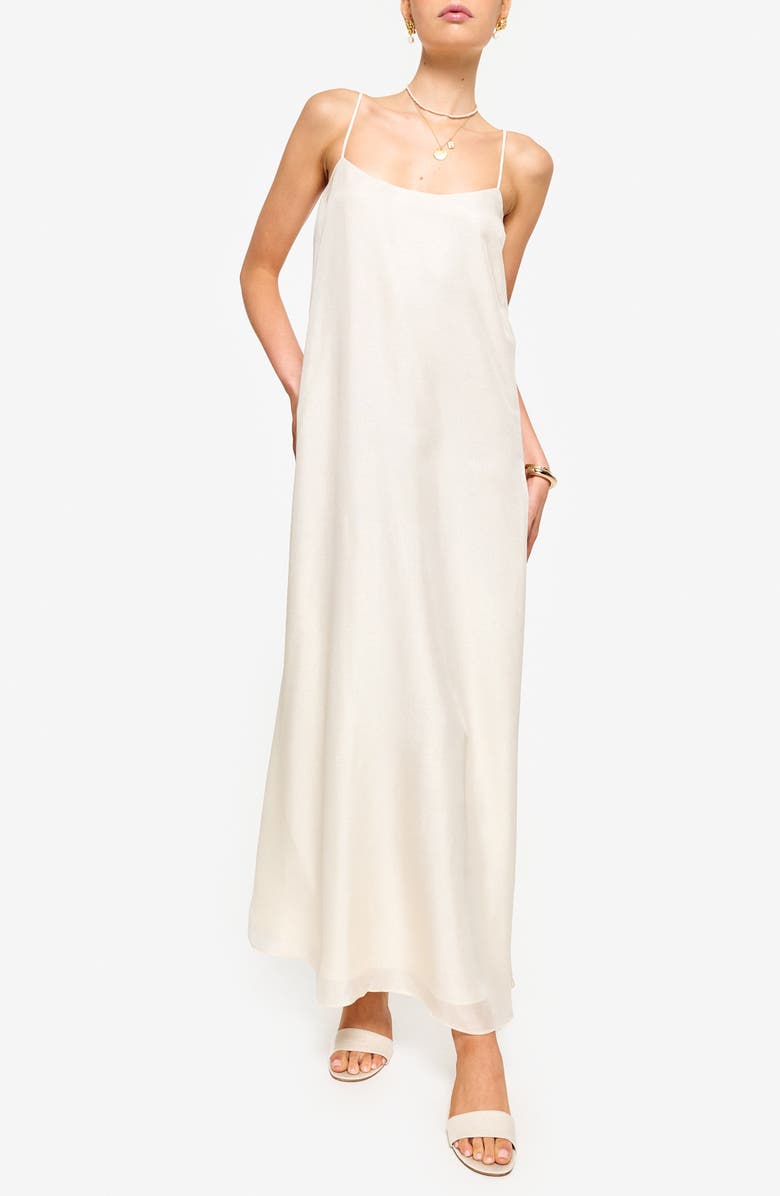 CAMI NYC Luz Textured Metallic Silk Blend Slipdress, Main, color, 