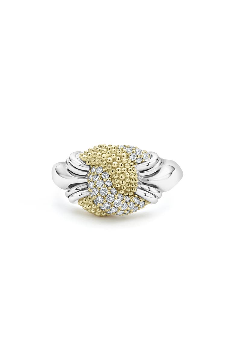 LAGOS Small Caviar Diamond Knot Ring, Main, color,