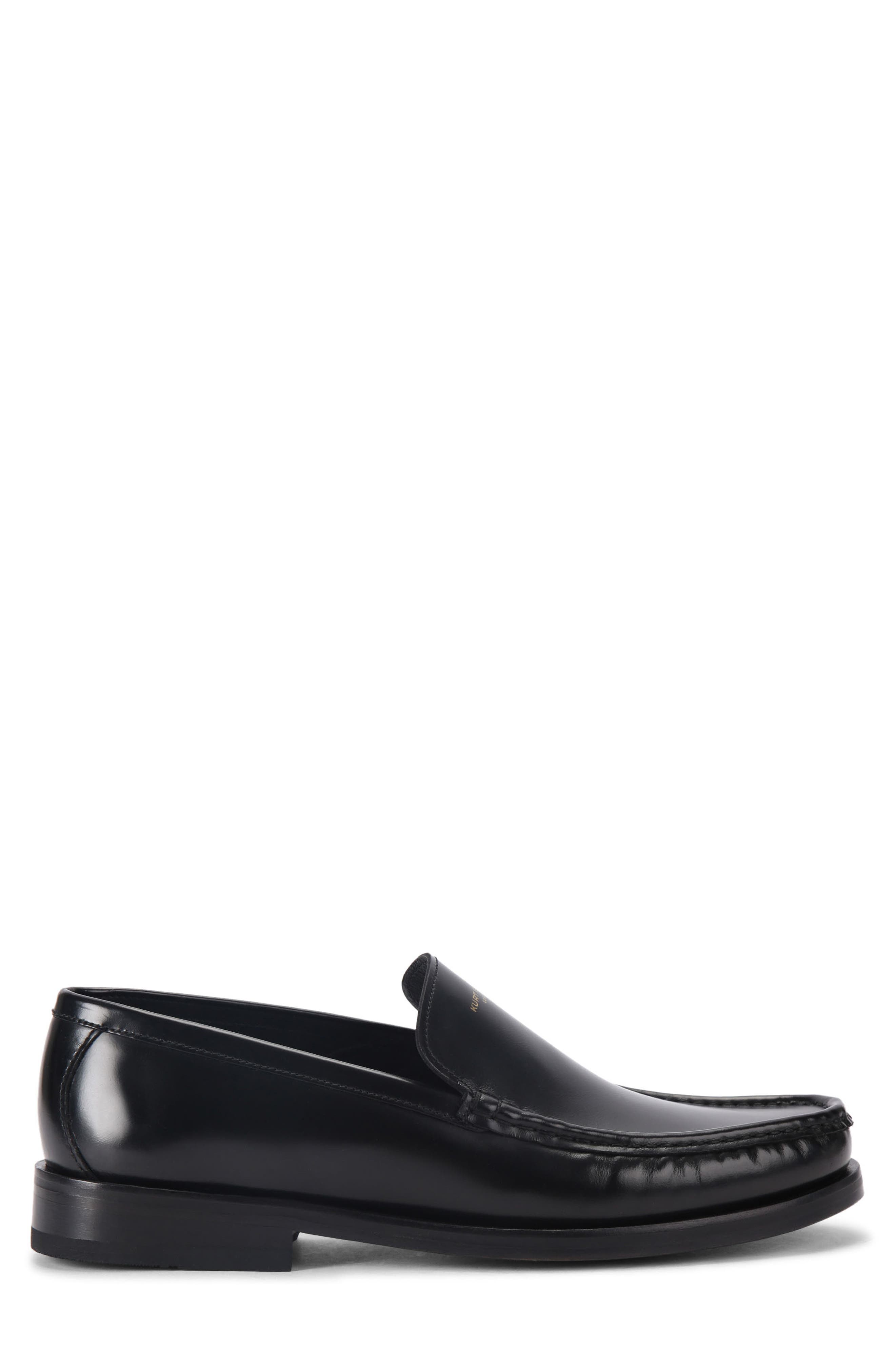 Kurt Geiger London Denman Moc Toe Leather Loafer, Main, color, Black