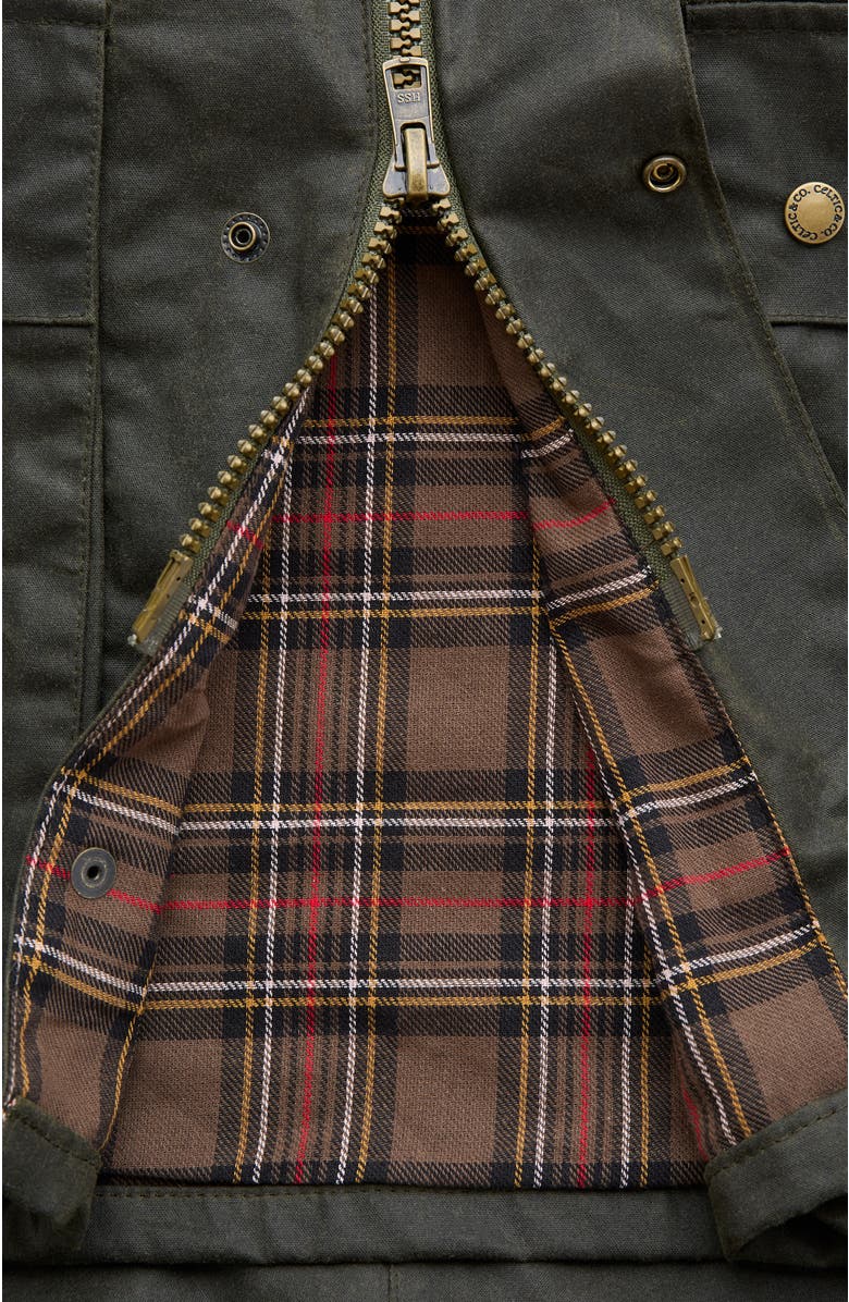 Celtic & Co. British Grown Sleeve Wax Cotton Jacket, Alternate, color, Olive