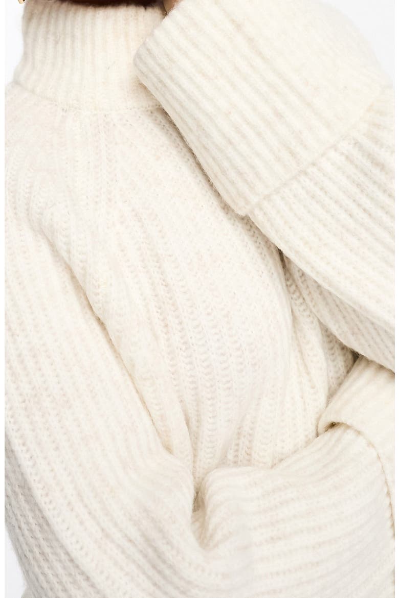Side Slit Mock Neck Sweater, Alternate, color, CREAM