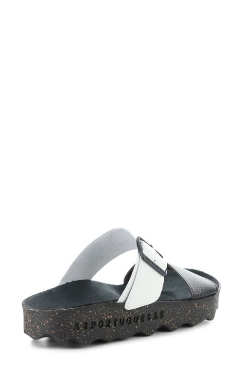 Asportuguesas By Fly London Coly Platform Slide Sandal In Black/white