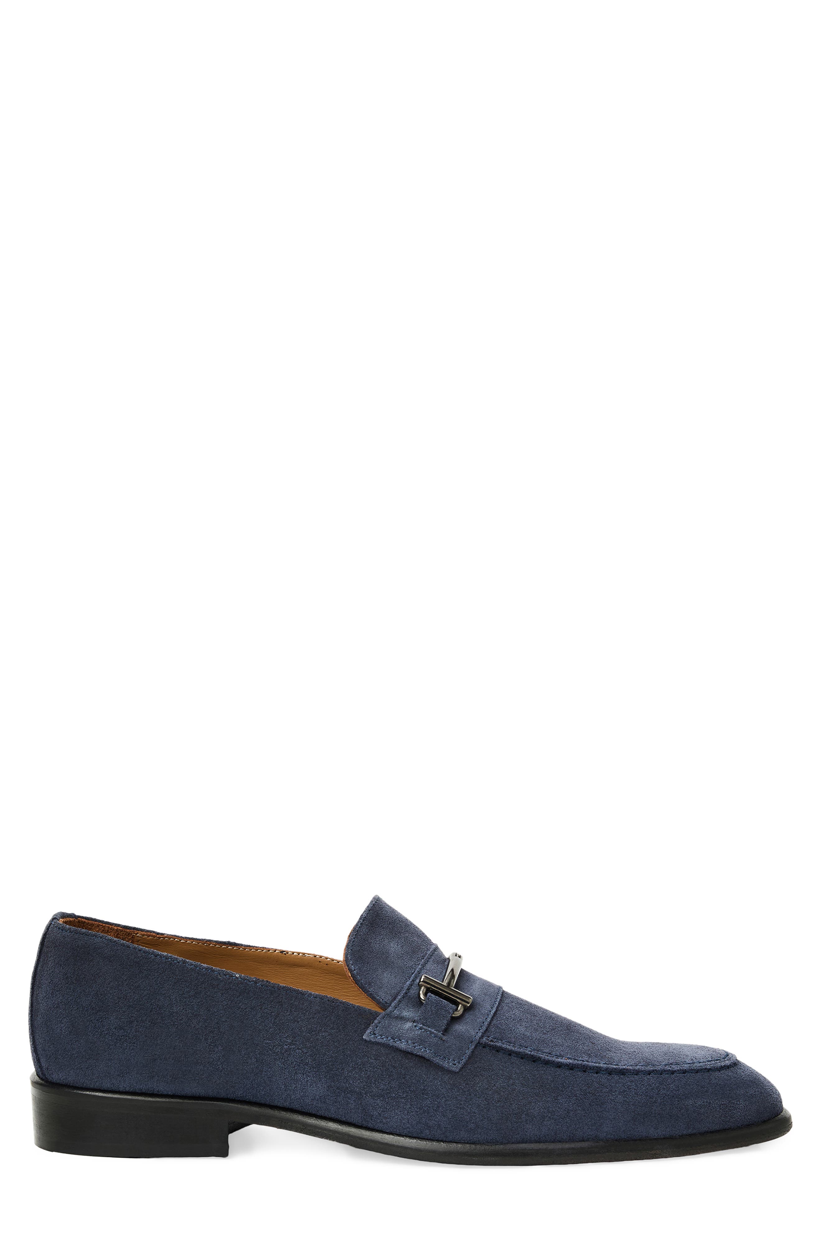 Bruno Magli Sante Leather Bit Loafer, Alternate, color, Navy Suede