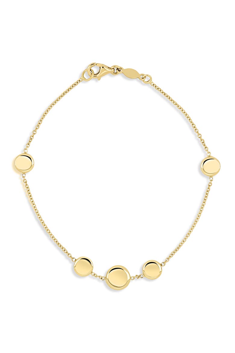 14k Gold Chain Bracelet, Main, color, 14KY