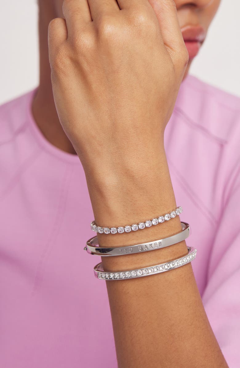 Ted Baker London Melrah Icon Crystal Slider Tennis Bracelet, Alternate, color, Silver Tone Clear Crystal