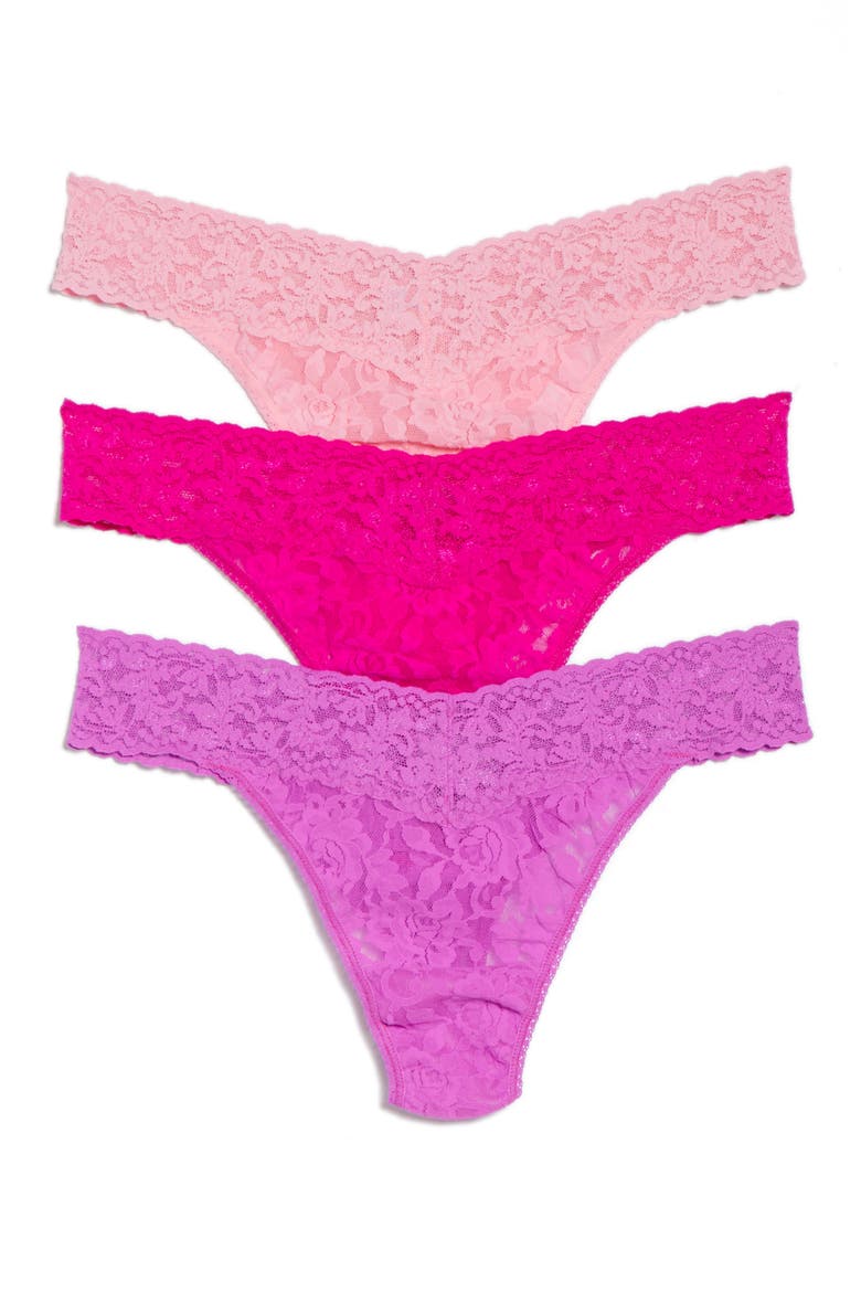 3-Pack Original Rise Thongs, Main, color, BE MINE