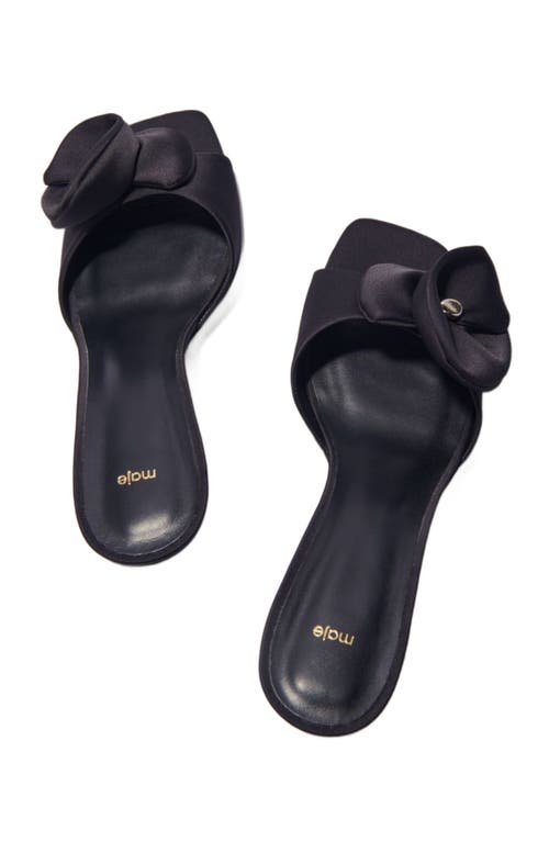 Maje Textile Mules With Satin Flower In Black