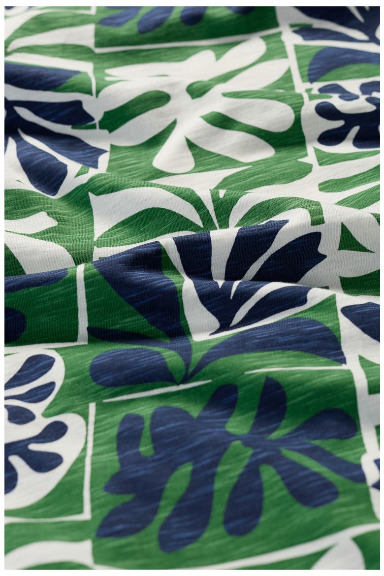 Pipers Short Sleeve Organic Cotton A-Line Dress, Alternate, color, COLLAGE SEAWEED HEDGEROW