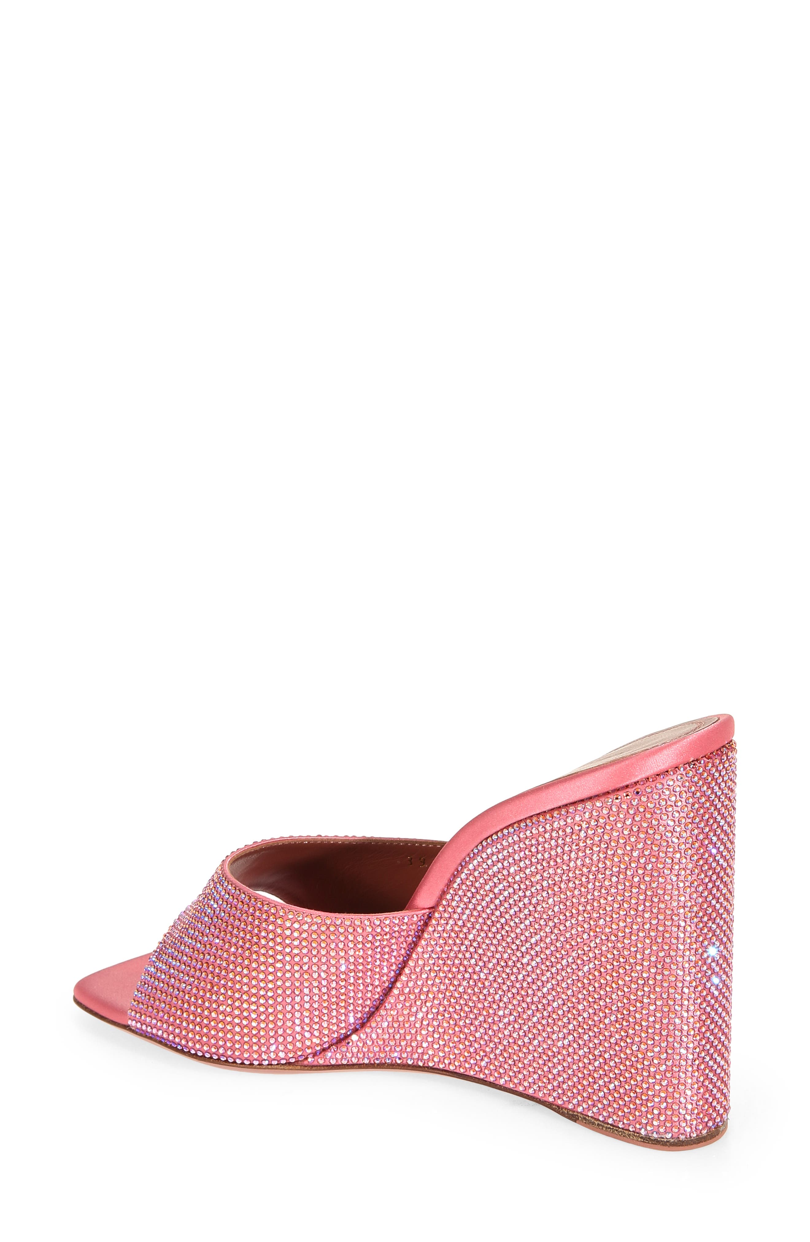 Amina Muaddi Lupita Crystal Wedge Slide Sandal, Alternate, color, 