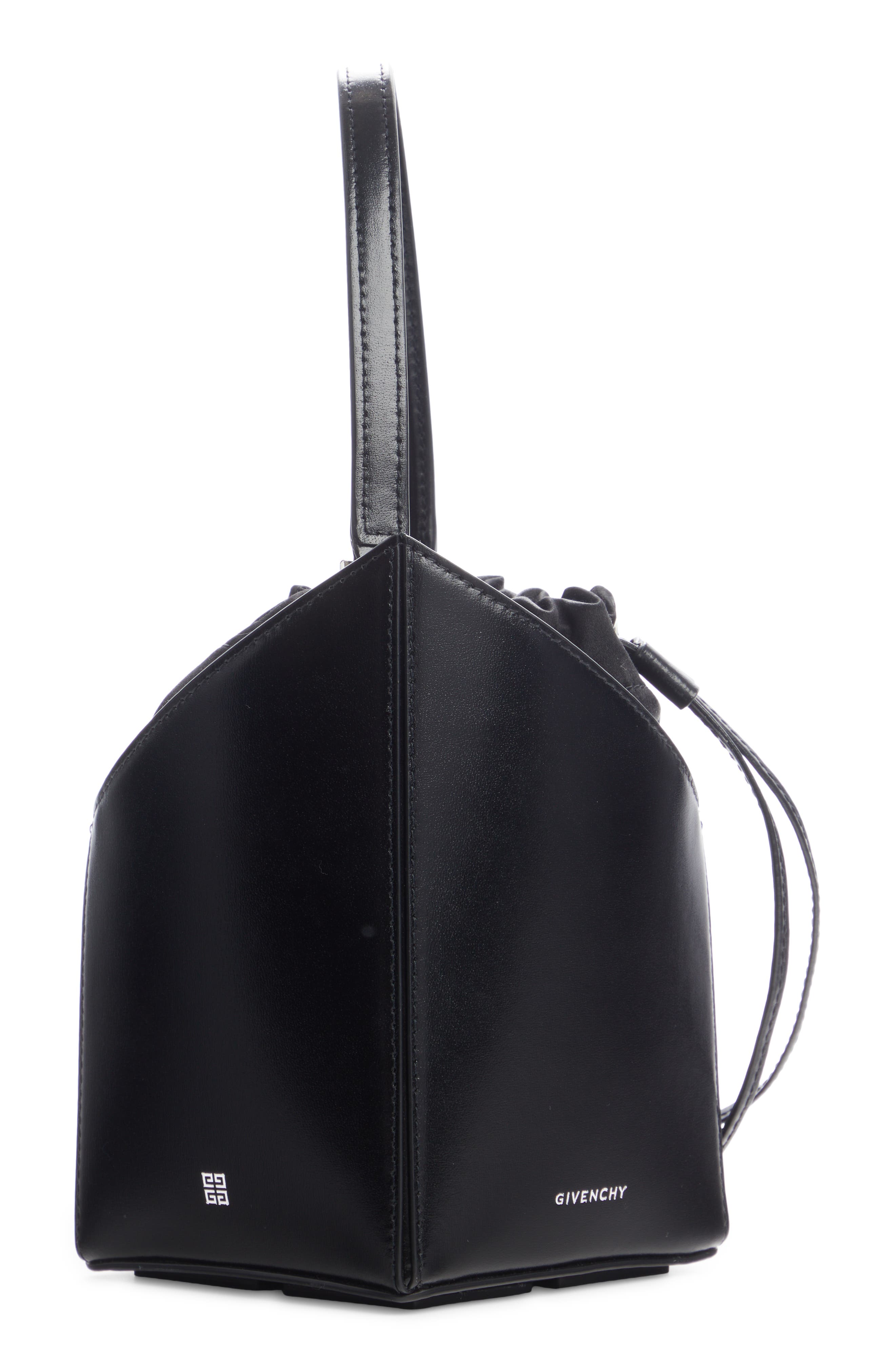 Givenchy Cut Out Leather Bucket Bag, Alternate, color, 
