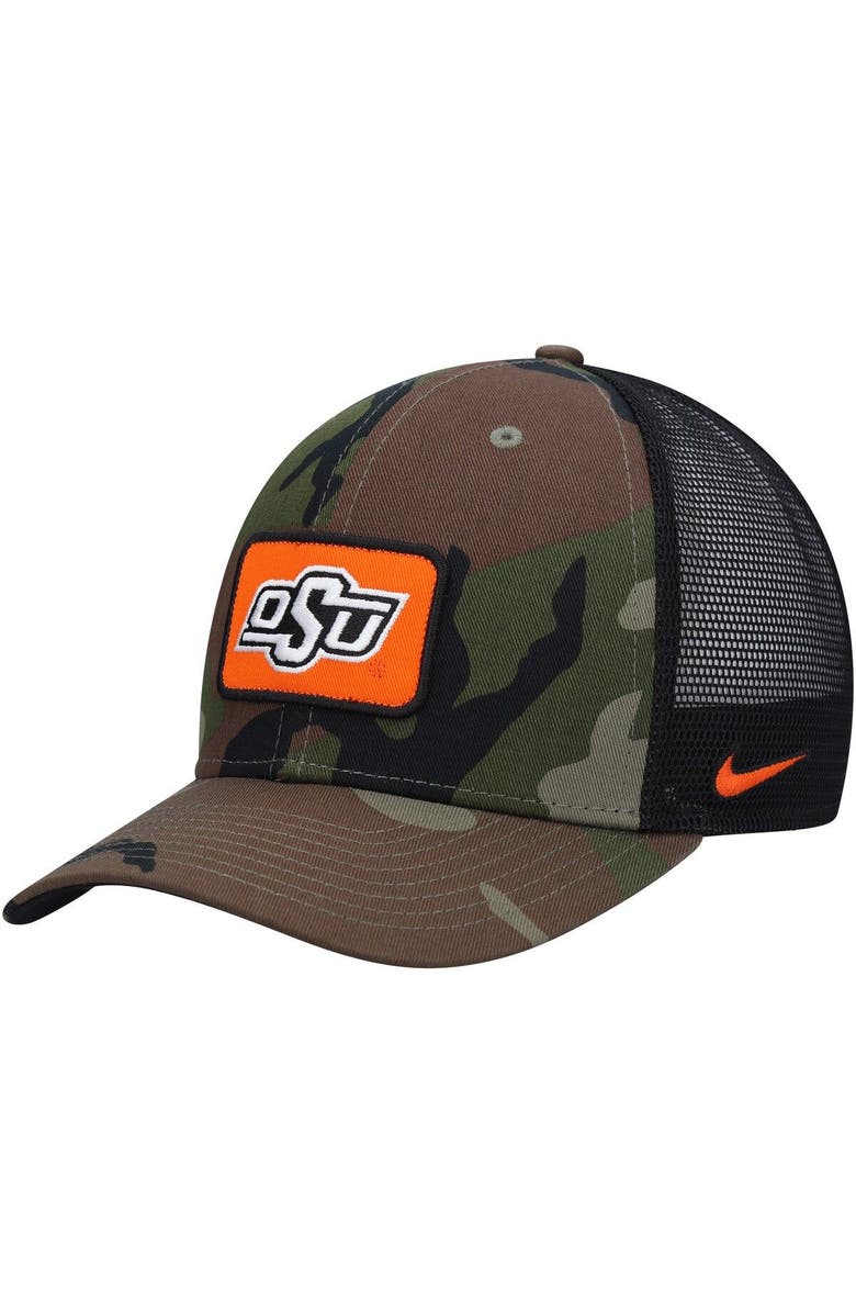 Nike Men's Nike Camo/Black Oklahoma State Cowboys Classic99 Trucker Snapback Hat, Main, color,