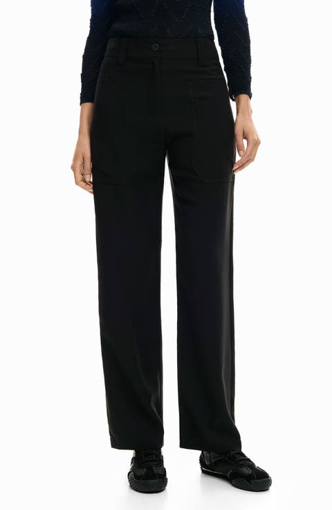High Waist Straight Leg Pants