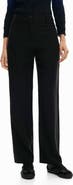 Desigual High Waist Straight Leg Pants