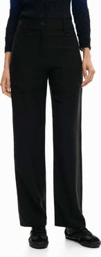 Desigual High Waist Straight Leg Pants