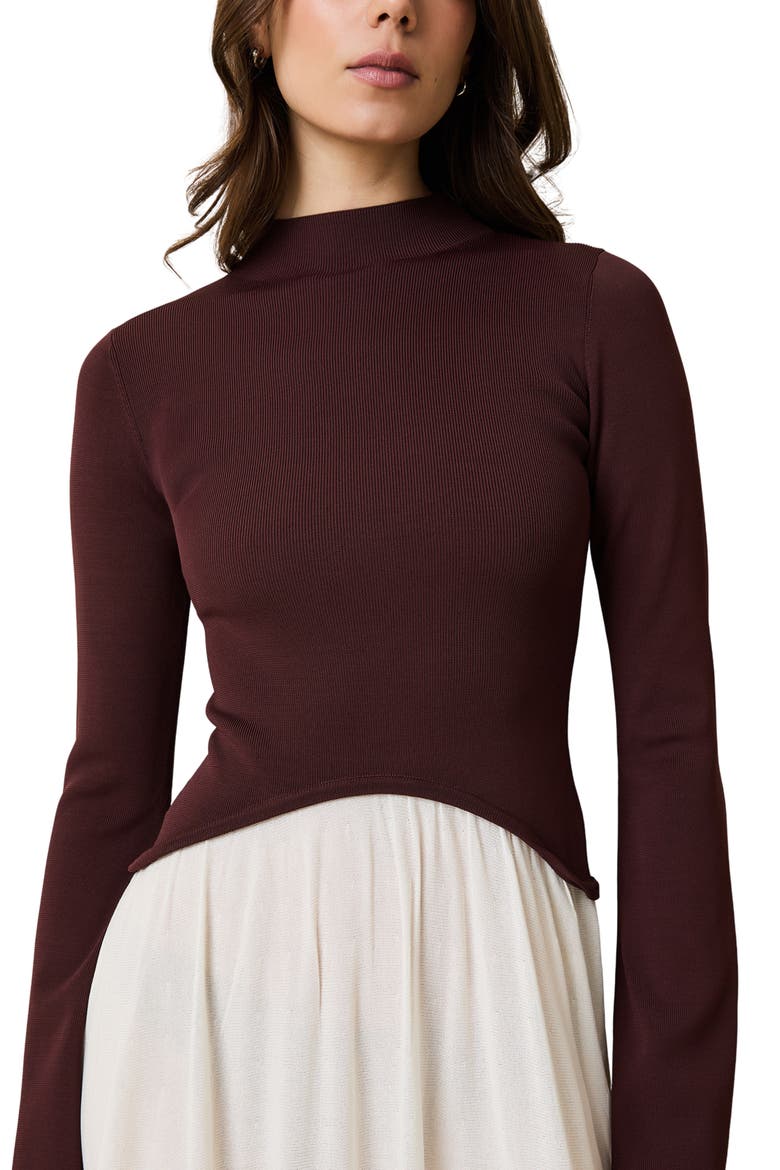 The Soglio Long Sleeve Maxi Swetter Dress, Alternate, color, RAISIN BROWN