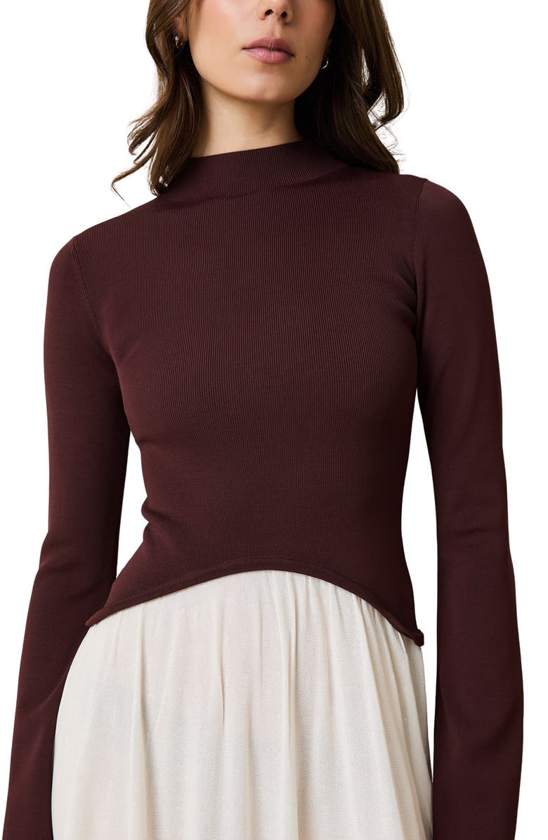 Solid & Striped The Soglio Long Sleeve Maxi Swetter Dress, Alternate, color, Raisin Brown