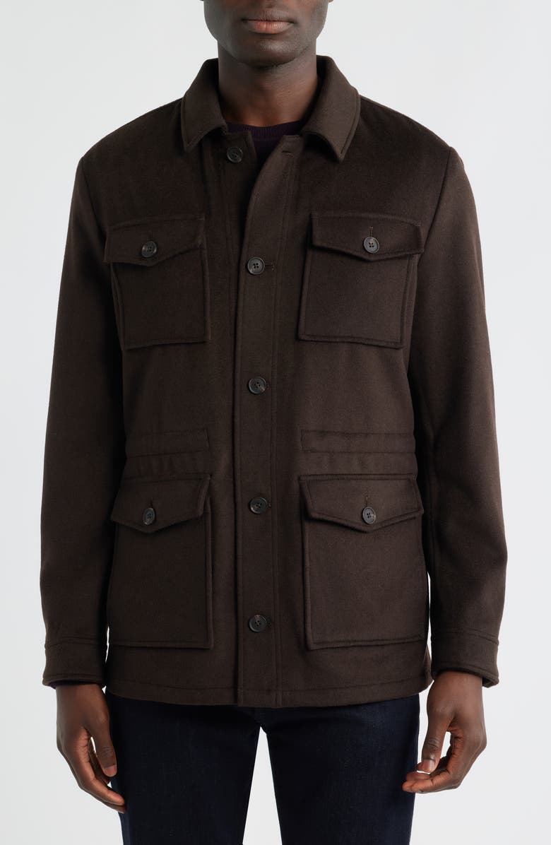 Nordstrom Felted Wool Blend Field Jacket, Alternate, color, Brown