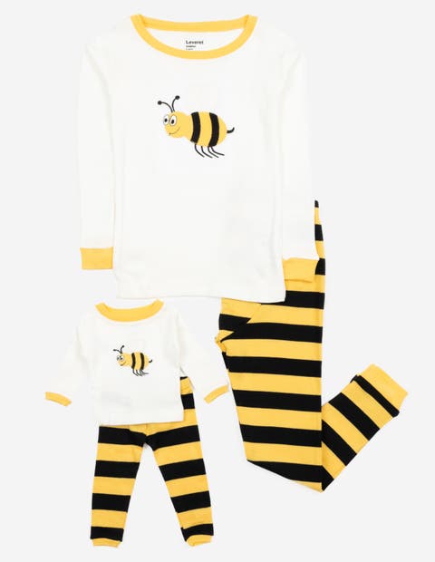 Girls Matching Doll Printed Cotton Pajamas, Animal & Seasonal Prints (Toddler, Little Kid & Big Kid)