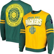 Mitchell & Ness Men's Mitchell & Ness Gold Green Bay Packers All Over 2.0 Pullover Sweatshirt