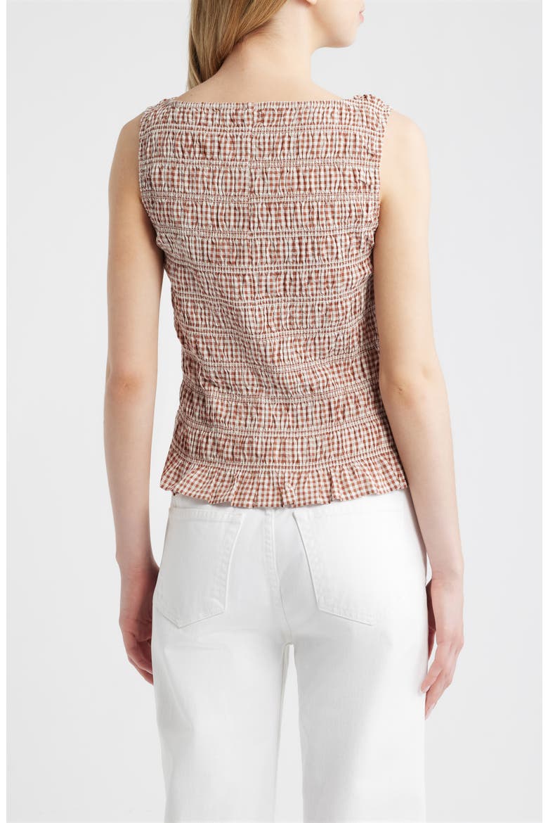 The Phoebe Cotton Gingham Nap Top, Alternate, color, RUST GINGHAM