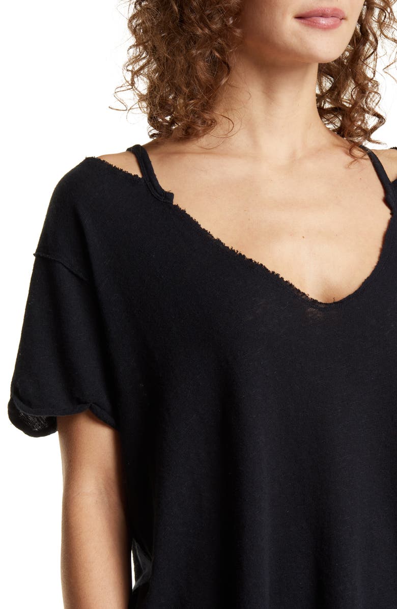 Free People Women's Over U Linen Blend T-Shirt, Alternate, color, 