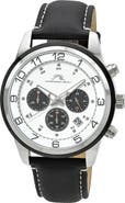 PORSAMO BLEU Arthur Chronograph Leather of Silicone Strap Watch, 44mm