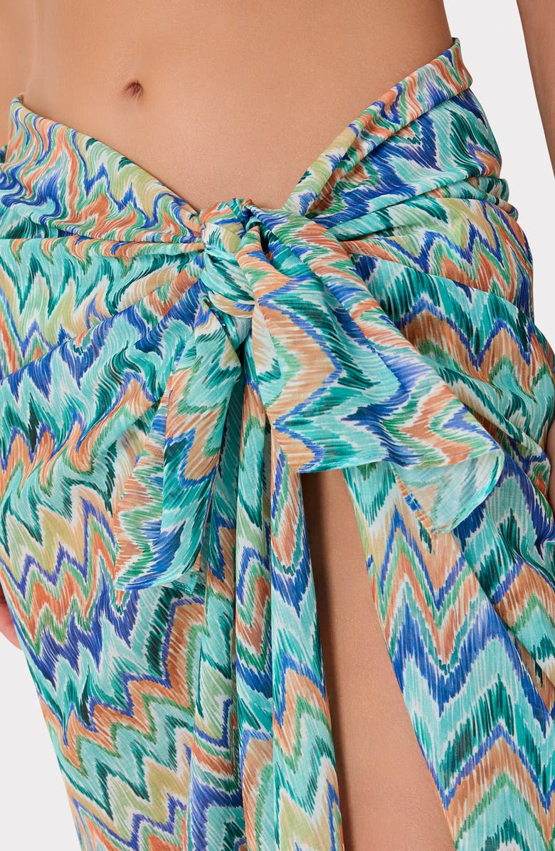 Milly Tropical Chevron Print Cover-Up Sarong, Alternate, color, Tropical Multi