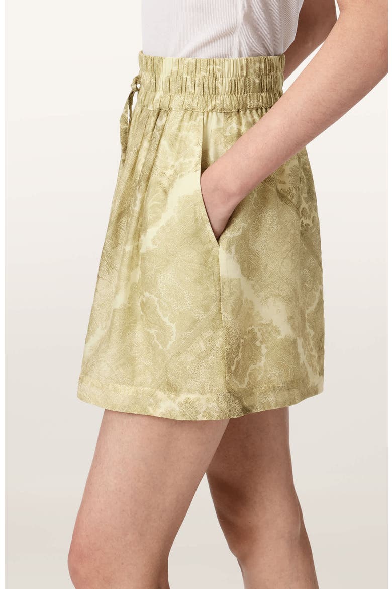 Isla Paisley Jacquard Shorts, Alternate, color, JOANNE GOLD GREEN