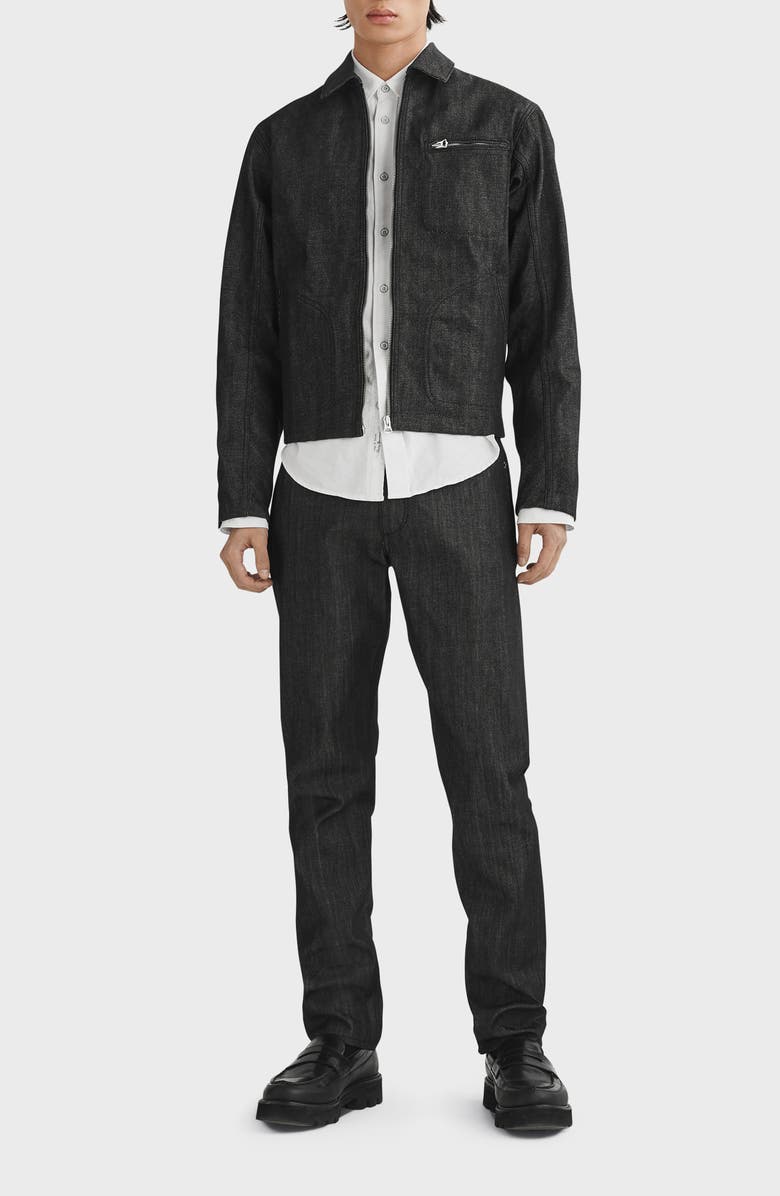 rag & bone Alex Zip Raw Denim Jacket, Alternate, color, 