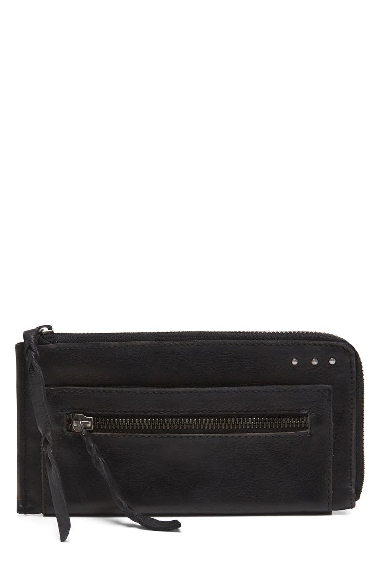 We the Free Emerson Leather Wallet, Main, color, BLACK