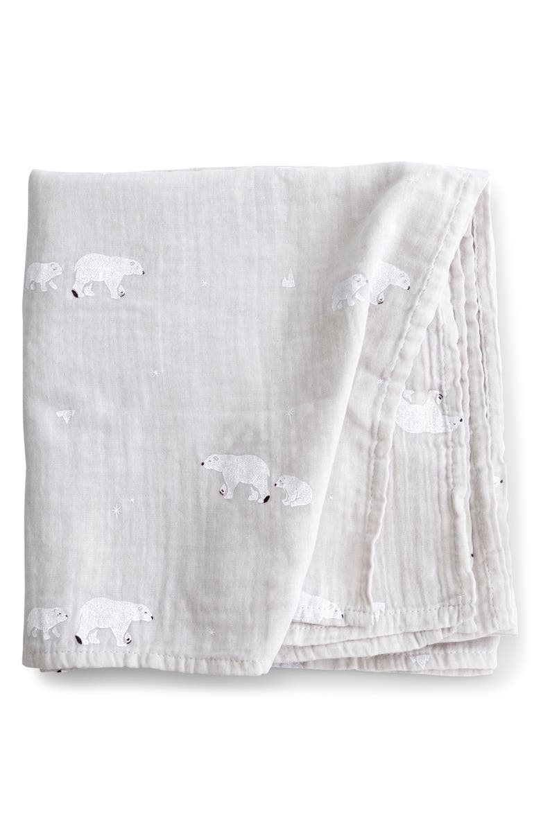 Saro Muslin Swaddle, Main, color, Glacier Grey