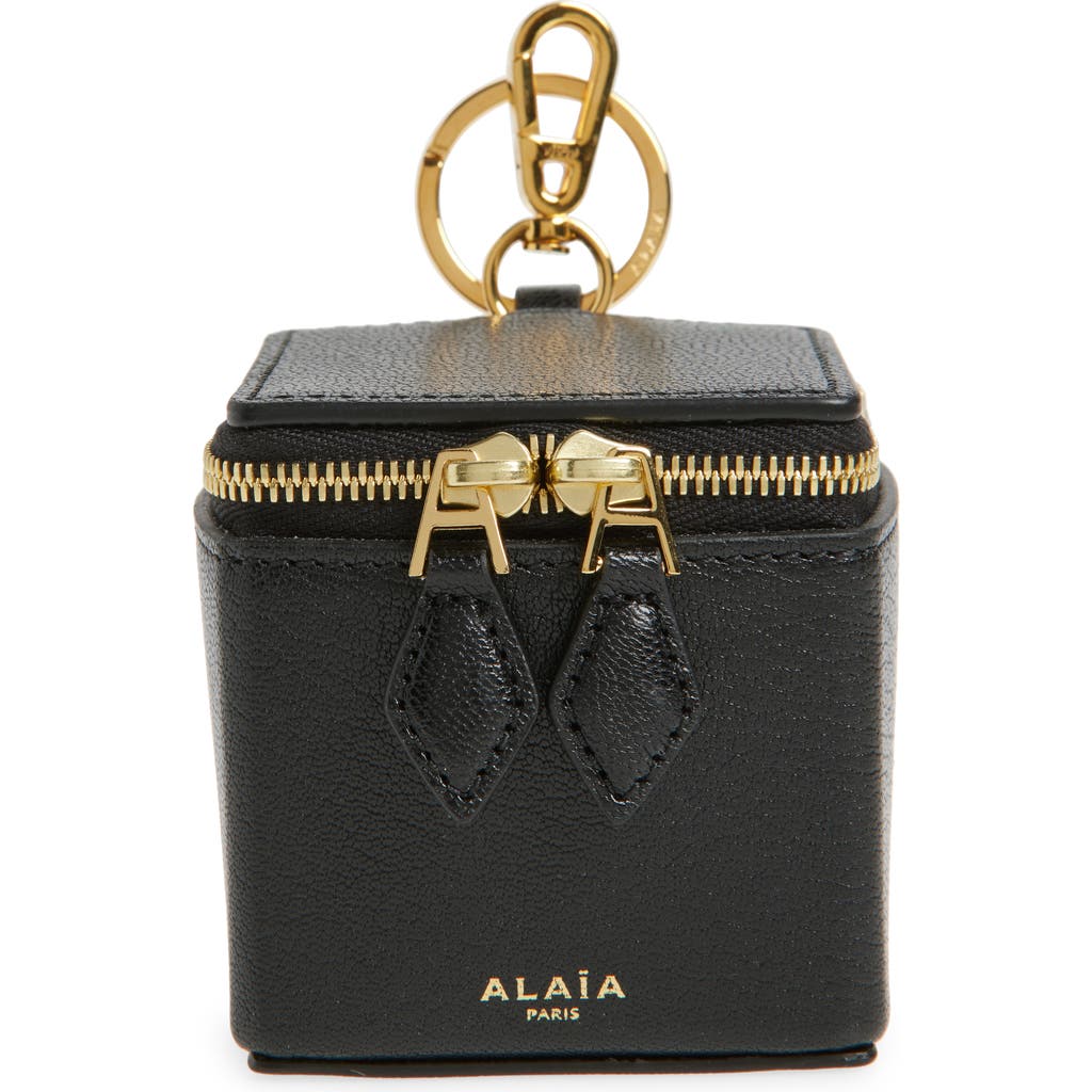 Alaïa Charms Cube Leather Coin Purse In Black