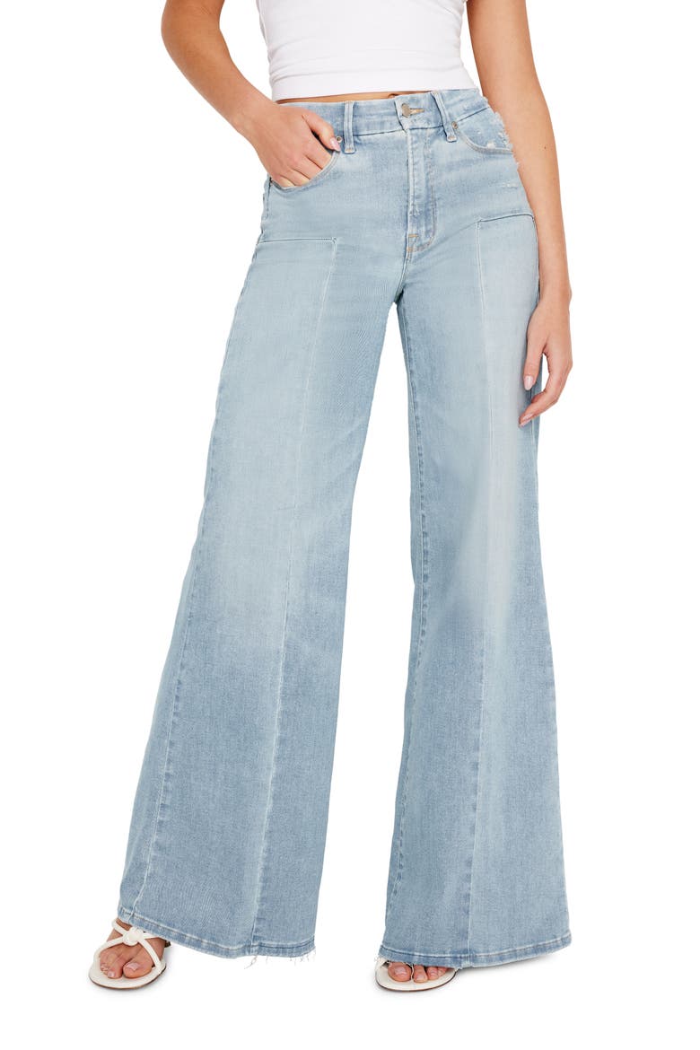 Good Waist Distressed Palazzo Jeans, Main, color, INDIGO417