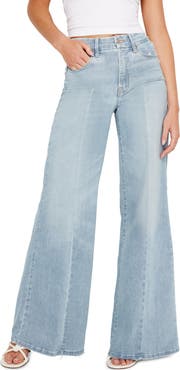 Good American Good Waist Distressed Palazzo Jeans