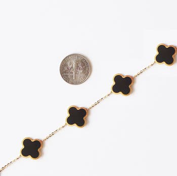 Large Onyx Clover Bracelet