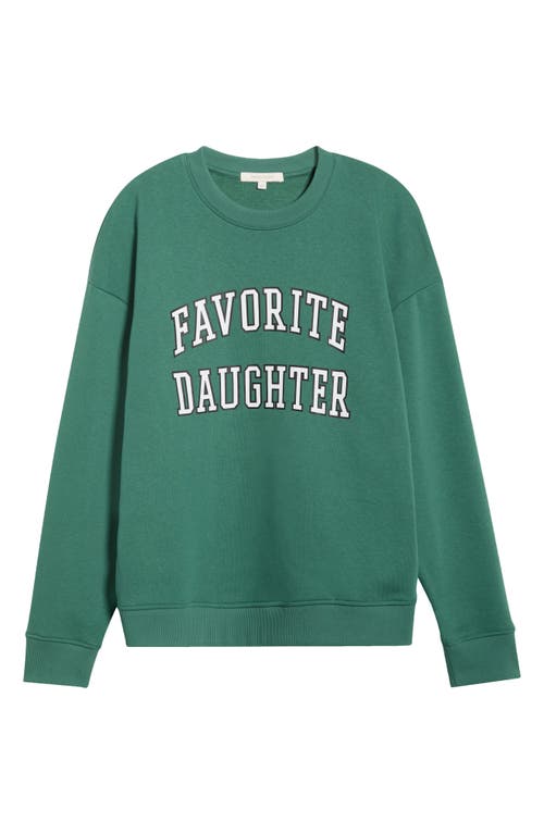 Favorite Daughter Collegiate Sweatshirt In Evergreen In Green