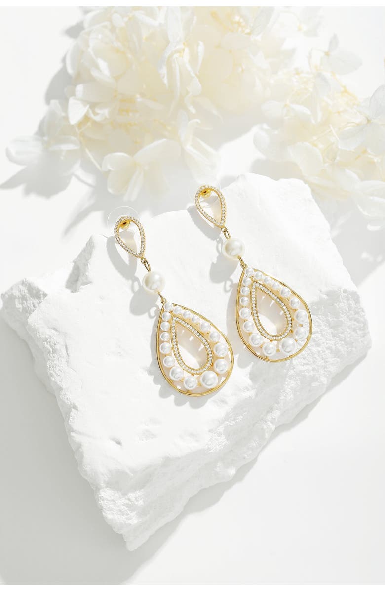 Classicharms Hollow Teardrop Dangle Earrings, Alternate, color, Gold