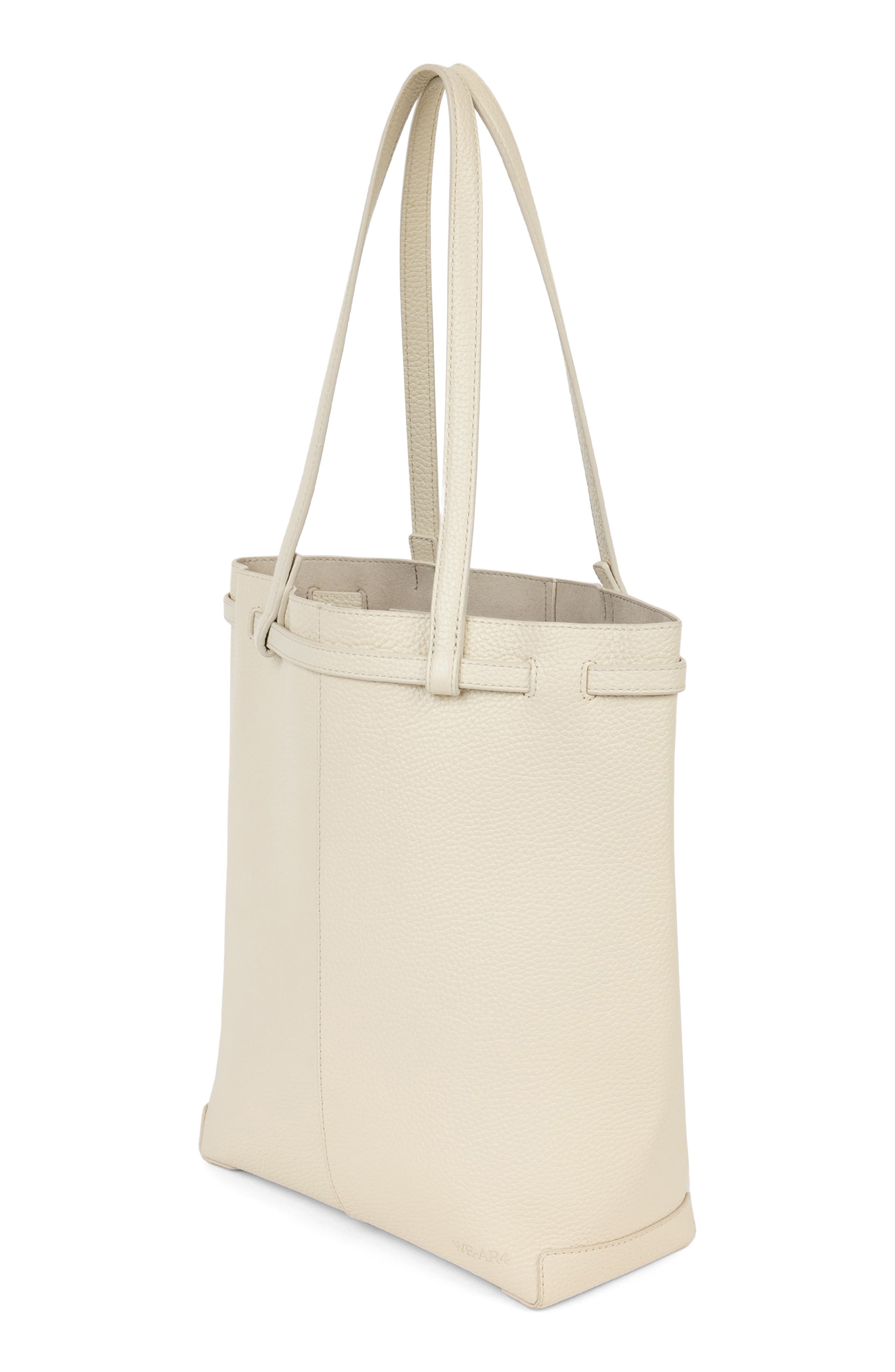 The Roxie Leather Tote, Alternate, color, COTTON WHITE