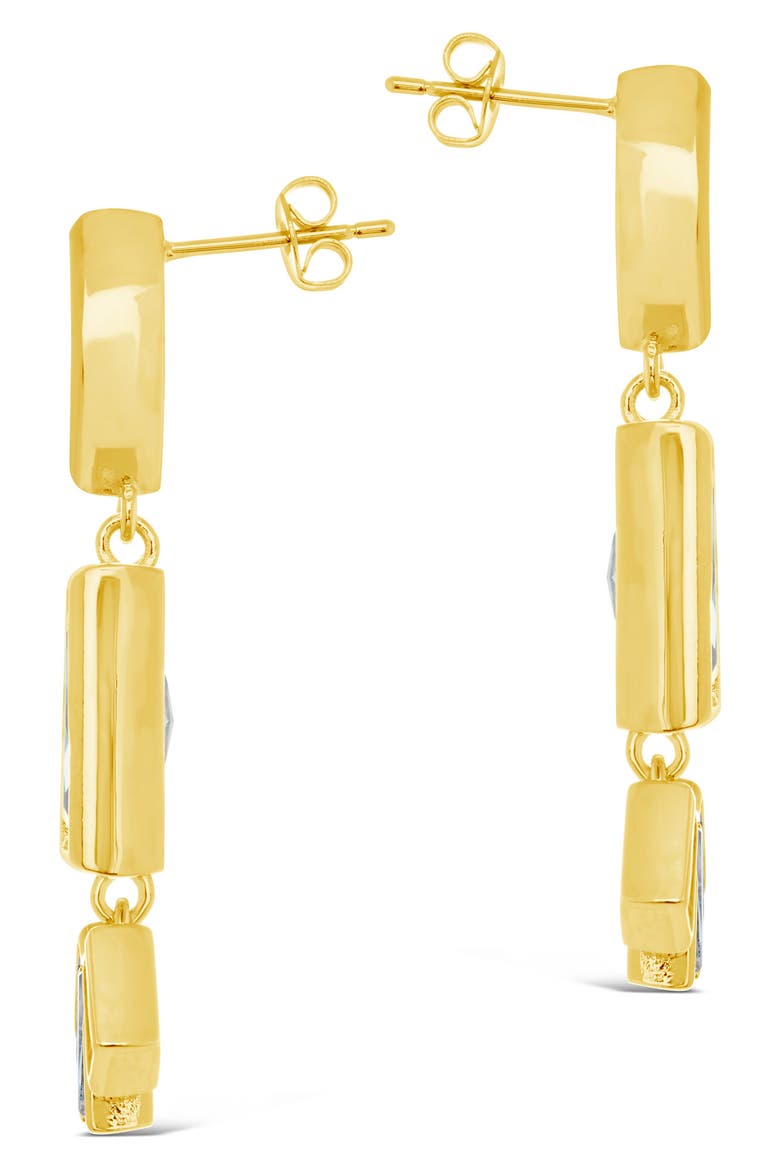 Bella Cubic Zirconia Drop Earrings, Alternate, color, GOLD
