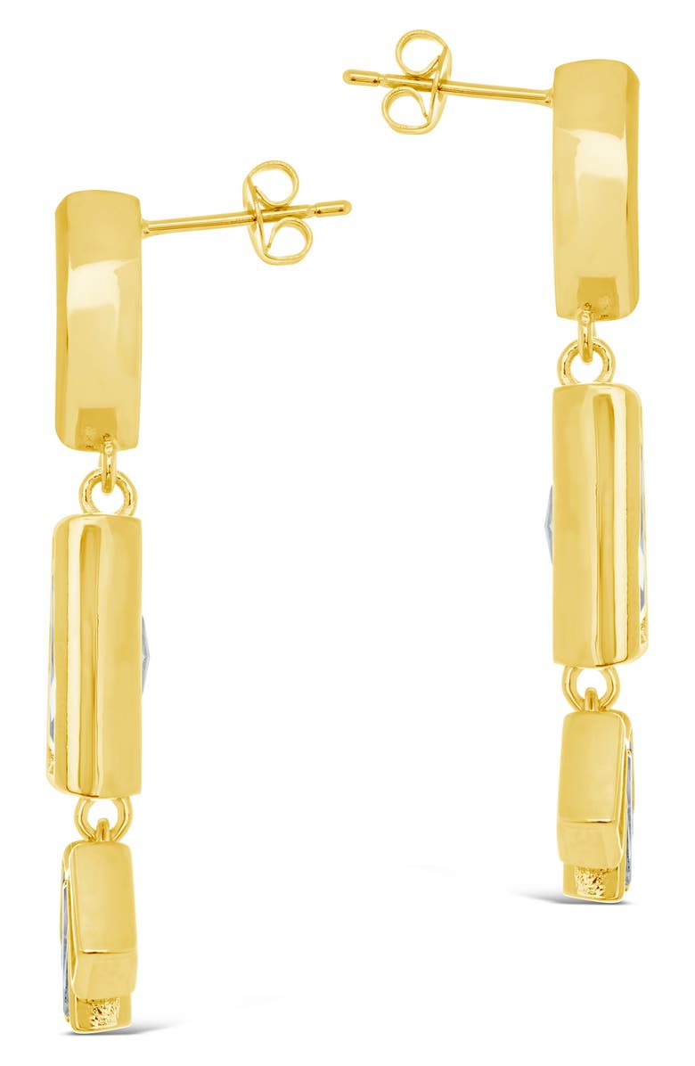 Sterling Forever Bella Cubic Zirconia Drop Earrings, Alternate, color, Gold