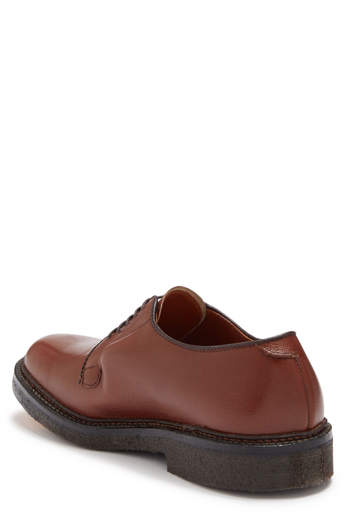 Alden All Weather Plain Toe Derby, Alternate, color, Brown Alpine Grain Calfskin