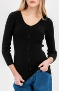 PIETRO BRUNELLI MATERNITY Bella Rib Button Trim V-Neck Maternity Sweater