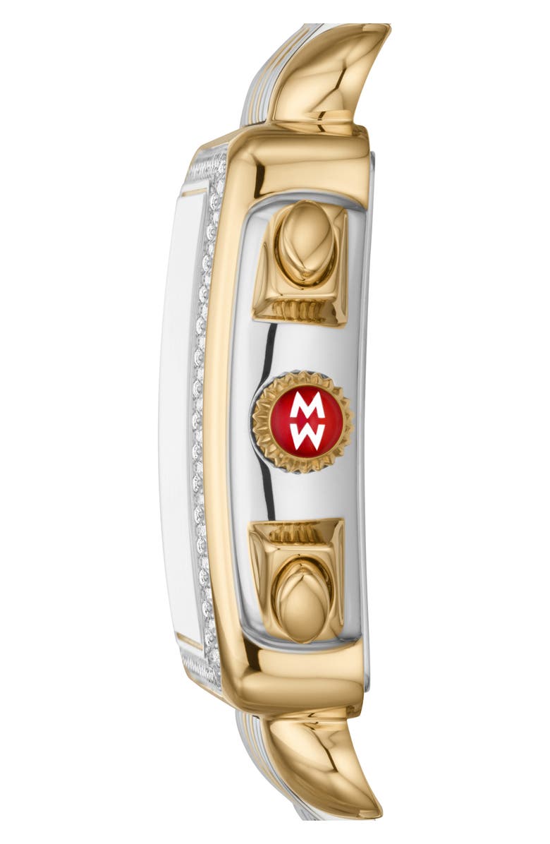 MICHELE Deco XL Pavé Diamond Chronograph Watch Head & Bracelet, 33mm, Alternate, color, 