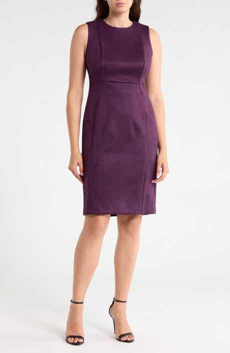 Faux Suede Sheath Dress