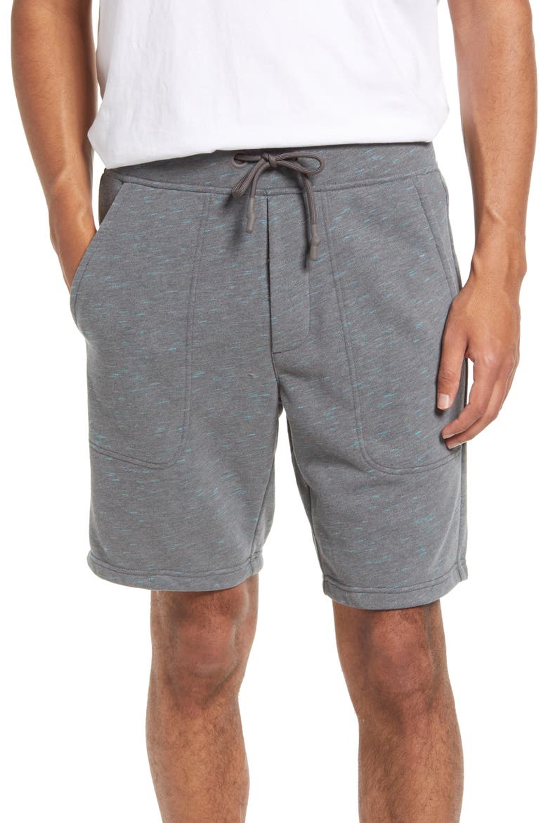 Ernie Mélange Sweat Shorts, Main, color, GREY NEON MELANGE