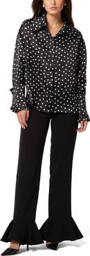 Señorita Antonia Silk Dots Blouse