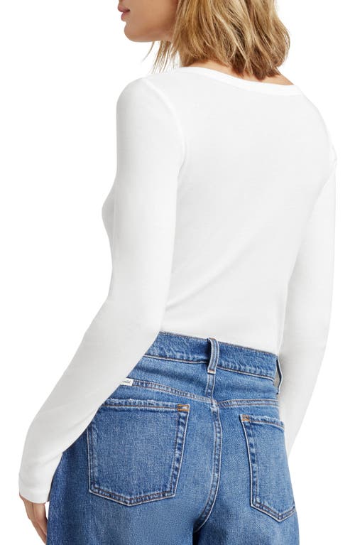 Splendid Faye Scoop Neck Long Sleeve T-shirt In White