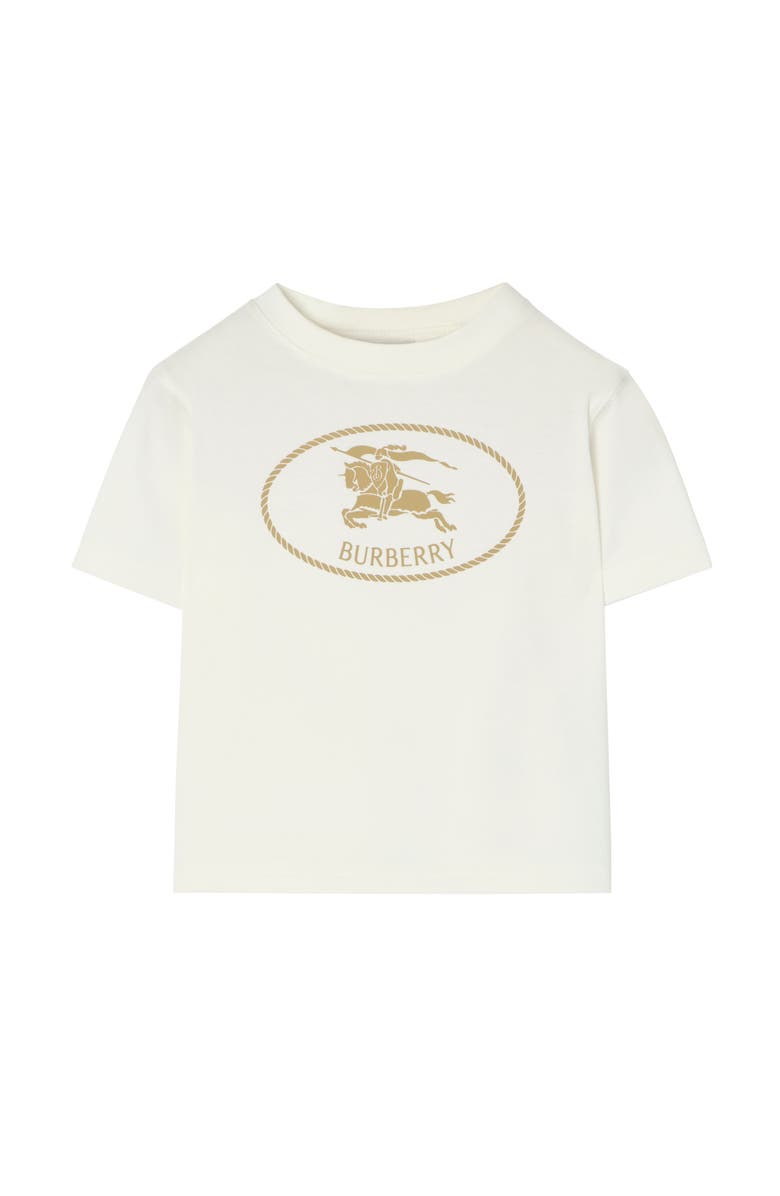Burberry Knight Stamp Cotton T-shirt, Main, color, Chalk White