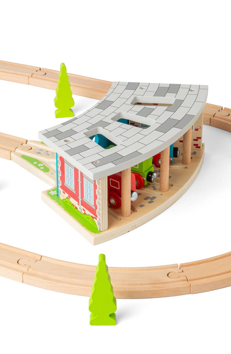 Bigjigs Rail Triple Engine Shed, Main, color, Multicoloured