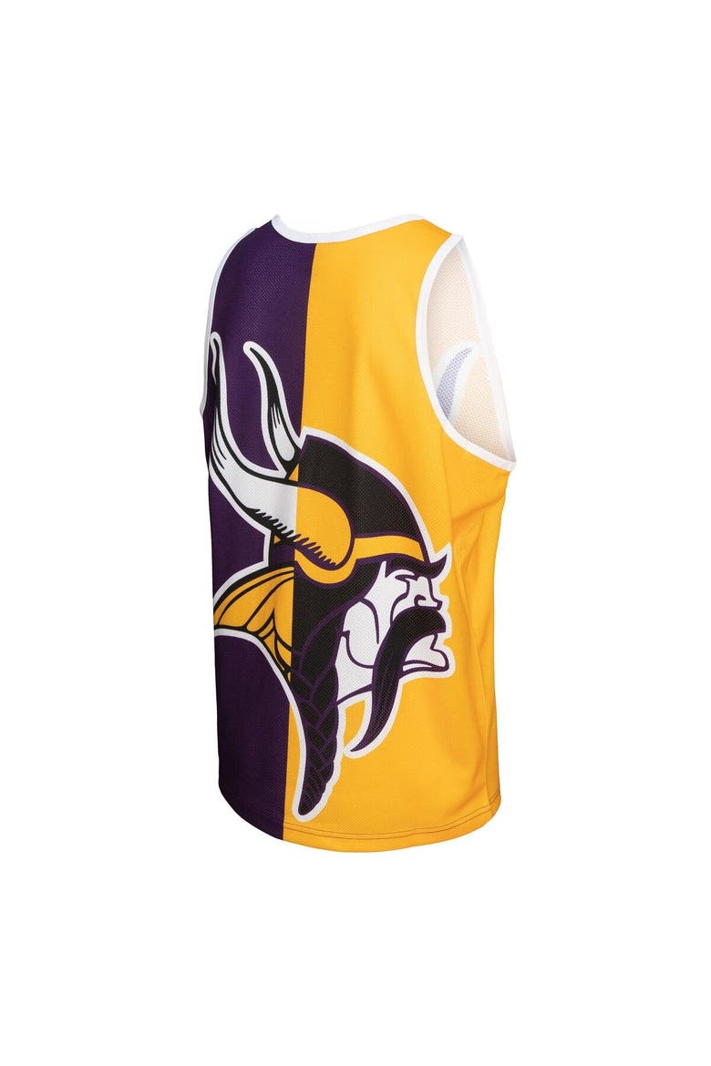 Men's Mitchell & Ness Randy Moss Purple/Gold Minnesota Vikings Retired Player Graphic Tank Top, Alternate, color, Gold